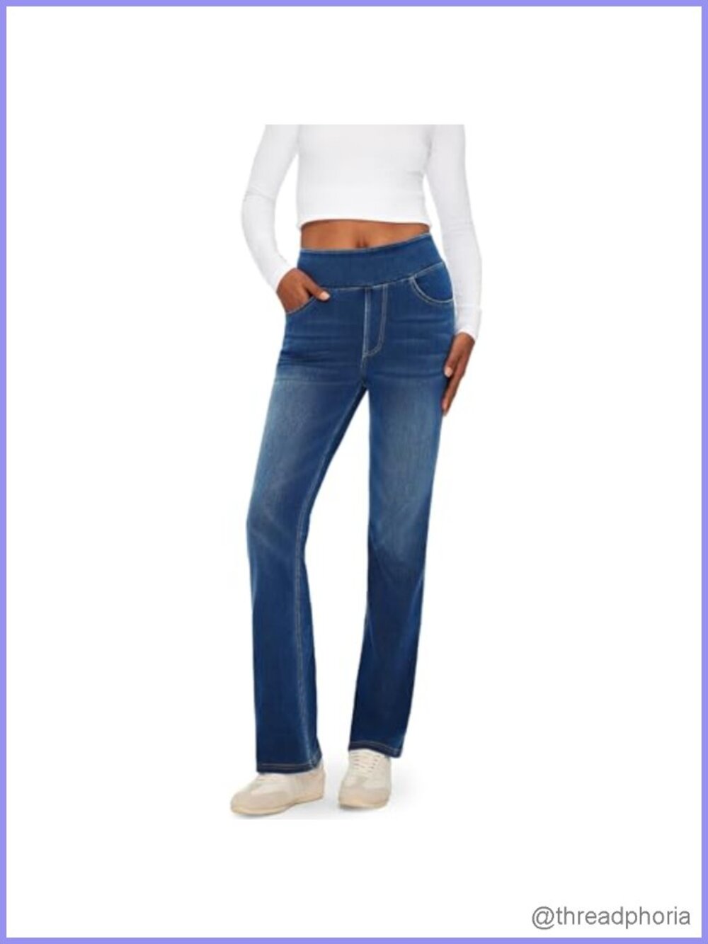 High Rise Stretchy Pull-On Bootcut Jeans Women